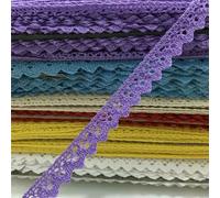 Tissu à coudre en coton, dentelle, décoration, scrapbooking, bricolage, largeur 15 mm, 2 mètres, 7LS75-2 violet-15 mm