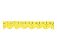 Tissu à coudre en coton, dentelle, décoration, scrapbooking, bricolage, largeur 15 mm, 2 mètres, 7LS75-7, jaune, 15 mm