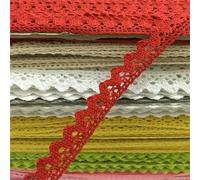 Tissu à coudre en coton, dentelle, décoration, scrapbooking, bricolage, largeur 15 mm, 2 mètres, 7LS75-9, rouge-15 mm