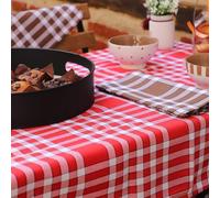 Tissu à nappe coton carreaux normands rouge et blanc