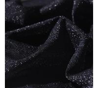 Tissu à paillettes brillantes étoilées pour projets de couture et d'artisanat, convient pour robes, accessoires, rideaux, poupées et créations faites à la main (Noir)