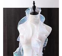 Tissu à volants en tulle plissé, bordure en dentelle plissée, tissu en organza à volants de 11,9 cm de large pour robe, col, manches, décoration, couvre-oreiller, couture, blanc irisé