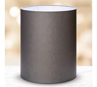 Tissu Abat-jour cylindrique Accueil E27 Made in Europe 33x40cm Abat-jour textile Lampe de table Lampadaire rond blanc marron gris Suspension (gris)
