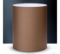Tissu Abat-jour cylindrique Accueil E27 Made in Europe 33x40cm Abat-jour textile Lampe de table Lampadaire rond blanc marron gris Suspension (marron)