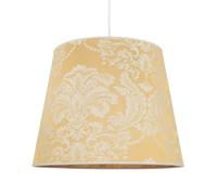 Tissu Abat-Jour pour Lampe Suspendue E27 Baroque Motif Or Ø38cm Conique Willow