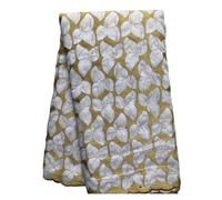 Tissu Africain En Dentelle De Coton Brodé Avec Pierres, Voile Suisse, Mode Française, 5 Yards, Couture Un Design Magnifique Et éLéGant(4DX051)