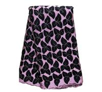 Tissu Africain En Dentelle De Coton Brodé Avec Pierres, Voile Suisse, Mode Française, 5 Yards, Couture Un Design Magnifique Et éLéGant(3DX051)