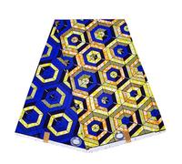 Tissu africain imprimé géométrique 2,9 m double face en polyester ciré pour coussins, housses de coussin, patchwork, couture double face