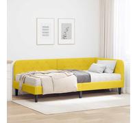 Tissu Angle Moderne Matelas Mousse contreplaqué Jaune 90 x 190 cm