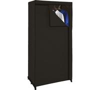Tissu armoire noir - 160 x 75 x 50 cm - armoire mobile avec tringle à vêtements