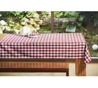 Tissu au mètre 140 cm largeur 2cm carreaux paysans rubis-blancs