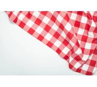 Tissu au mètre à carreaux paysans, coton 20 mm - carreaux rouges et blancs - largeur:140 cm
