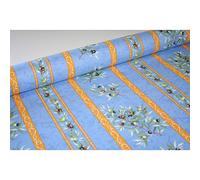 Tissu au mètre coton clos des oliviers bleu largeur 1m60