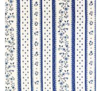 Tissu au mètre coton provençale Figuerolles blanc bleu rayure en 160 cm de large