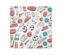 Tissu autocollant magique avec motifs de football, carrés magiques pour objectif d'appareil photo, protecteur d'objectif et de maquillage, 35,1 x 35,1 cm, Multicolore, 17.7x17.7in, Moderne