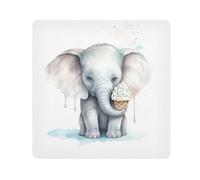 Tissu autocollant magique pour appareil photo - Motif éléphant - Anti-rayures - Motif crème glacée - 35,1 x 35,1 cm, Multicolore, 13.8x13.8in, Moderne