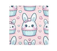 Tissu autocollant magique pour appareil photo Motif tête de lapin mignon cupcake 35,1 x 35,1 cm, Multicolore, 13.8x13.8in, Moderne