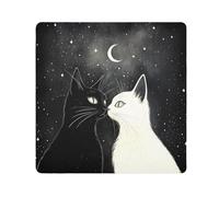 Tissu autocollant magique pour objectif d'appareil photo, motif couple de chats, 35,1 x 35,1 cm, Multicolore, 21.7x21.7in, Moderne