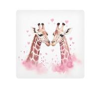 Tissu autocollant magique pour objectif d'appareil photo, motif couple de girafes de Valentine, 35,1 x 35,1 cm, Multicolore, 13.8x13.8in, Moderne