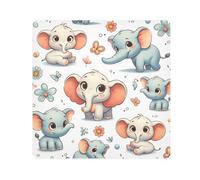 Tissu autocollant magique pour objectif d'appareil photo, motif éléphant de dessin animé, 35,1 x 35,1 cm, Multicolore, 17.7x17.7in, Moderne