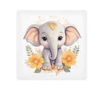Tissu autocollant magique pour objectif d'appareil photo, motif fleurs d'éléphant, protection anti-rayures, sac de maquillage, 35,1 x 35,1 cm, Multicolore, 17.7x17.7in, Moderne