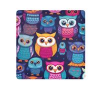 Tissu autocollant magique pour objectif d'appareil photo, motif hibou ethnique, dessin animé, 35,1 x 35,1 cm, Multicolore, 13.8x13.8in, Moderne