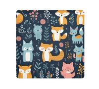 Tissu autocollant magique pour objectif d'appareil photo, motif plantes de renard, 35,1 x 35,1 cm, Multicolore, 21.7x21.7in, Moderne
