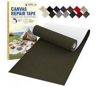 Tissu Autocollant Reparation Vert Armée, 8x160cm Patch Autocollant Textile Imperméable en Toile, Extérieur Patch Réparation Tissu pour Canapés, Siège Auto, Tentes, Bâche, Auvents, Parasol