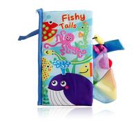 Tissu Bébé Eveil 0 3 6 Mois Jouet Suspendre, Jouets Livre Tissu Sensoriels Animaux, Bébé 1 an Livre Doux Froissé avec des Animaux de Mer Cadeau de Naissance pour Tout-Petit Garçon Fille