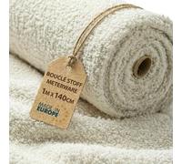Tissu Bouclette au Metre 1 M x 140 cm - Tissu Ameublement Textile Deco Ideal pour Coussin Canape Sofa Housse Mobilier Tissus au M avec Certification Oeko Tex Beige clair