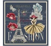 Tissu carré Jacquard 48x48 Paris(...) - 0020 Bleu 0020 Bleu G