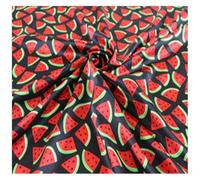 Tissu charmeuse en satin doux et soyeux, 1 mètre x,48, for écharpes, doublures, motif pastèque Pour la Confection de Vêtements(Color 1 black,2Meters X 1.48Meter)