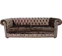 Tissu Chesterfield brun rembourré canapé trois places salon design jvmoebel ®