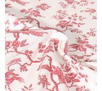 Tissu Coton cretonne enduit Jardins Fleuris sur fond Ecru - Par 50 cm