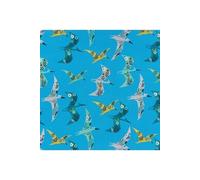 Tissu coton Dashwood Jurassic sur fond bleu vendu au mètre(...) -