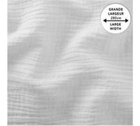 Tissu coton double gaze gaufré grande largeur 280 cm vendu au mètre(...) - 0001 Blanc 0001 Blanc G