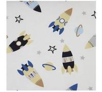 Tissu coton enfant Fusée Spatiale vendu au mètre(...) - 0001 Blanc 0001 Blanc