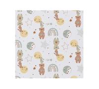 Tissu coton enfant lapins et oursons vendu au mètre(...) - 0 Ecru