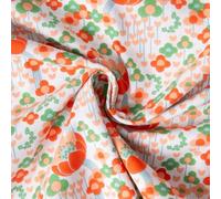 Tissu Coton imprimé Arty Clodettes fleuris sur fond Ivoire - Par 50 cm