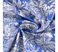 Tissu Coton imprimé digital Mini Maharani sur fond Bleu roi - Par 50 cm