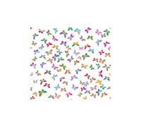 Tissu coton papillons vendu au mètre(...) - 0001 Blanc