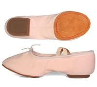 Tissu Cuir Naturel Ballet Chaussures De Danse for Femmes Talon Moyen Doux Jazz Salsa Baskets for Filles Yoga(1cm Heel Cloth Pink,1)