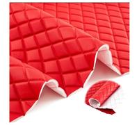 Tissu Cuir Tissu en Simili Cuir Souple Au Mètre 100 * 160cm, Tissu en Cuir Synthétique Matelassé pour Meubles Tissu PU pour Canapé De Siège De Voiture Meubles(Red,1.6X8m)