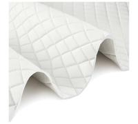 Tissu Cuir Tissu en Simili Cuir Souple Au Mètre 100 * 160cm, Tissu en Cuir Synthétique Matelassé pour Meubles Tissu PU pour Canapé De Siège De Voiture Meubles(White,1.6X5m)