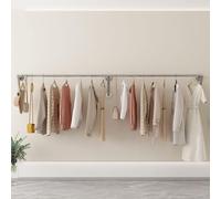 Tissu D’Acier Inoxydable Magasin D’Affichage Stads Garmet Rack Moder Simple Garmet Bar Vente Au Détail Porte-Manteaux en Or Multi-Purpose Heavy Duty Hagig Rod Closet Or, Length 180CM