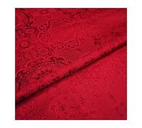 Tissu Damassé Rouge Avec Motif Floral Abstrait, Doublure Composite De Style Chinois Tissu Damassé For Accents À La Maison