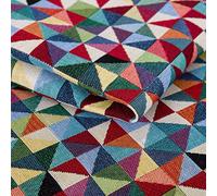 Tissu d'ameublement antibactérien - Motif géométrique - Vendu au mètre - Tissu pour chaises ou banc d'angle - Pérou