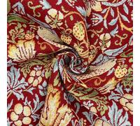 Tissu d'ameublement en coton tissé Motif voleur de fraises Bordeaux 1 m