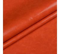 Tissu d'ameublement en similicuir ciré vintage au mètre, 138 cm de large et lisse, pour sacs, canapés, fonds de prise de vue, intérieurs de voiture (orange)
