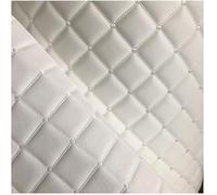 Tissu d'ameublement en similicuir matelassé à cannelures diamantées pour sièges de voiture, tissu d'ameublement, meubles automobiles (blanc, 1,6 x 6 m)
